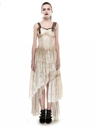 Punk Rave Asymmetrical Hem Lace Do Old Steampunk Dress