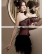 Wine Red Pattern Fashion Overbust Corset