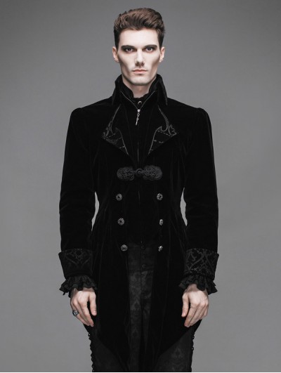 Devil Fashion Black Vintage Gothic Swallow Tail Jacket for Men