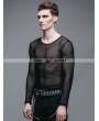 Devil Fashion Black Net Long Sleeves Gothic T-shirt for Women