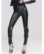 Devil Fashion Black Skull Rivet Gothic Punk Legging for Women