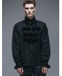 Devil Fashion Black Flounce Tie Gothic Blouse for Men