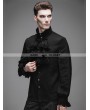 Devil Fashion Black Flounce Tie Gothic Blouse for Men