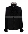 Devil Fashion Black Flounce Tie Gothic Blouse for Men