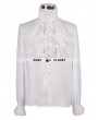 Devil Fashion White Flounce Tie Gothic Blouse for Men