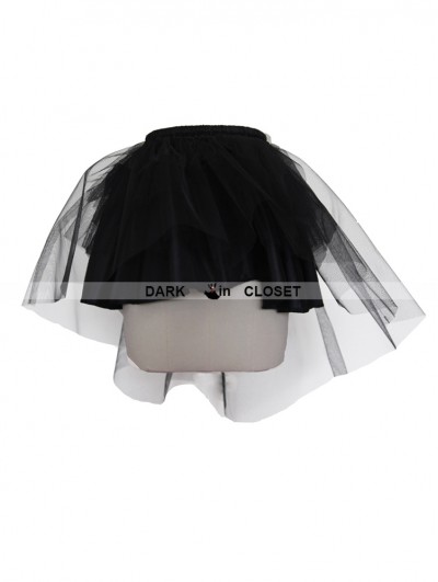 Devil Fashion Black Tulle Short Gothic Skirt