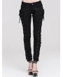 Devil Fashion Black Lace-up Gothic Pants for Women