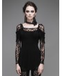 Devil Fashion Romantic Black Lace Long Sleeves Gothic T-shirt for Women