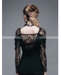 Devil Fashion Romantic Black Lace Long Sleeves Gothic T-shirt for Women