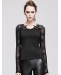 Devil Fashion Black Cobweb Gothic T-shirt for Women