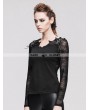 Devil Fashion Black Cobweb Gothic T-shirt for Women