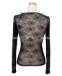 Devil Fashion Black Cobweb Gothic T-shirt for Women