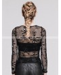 Devil Fashion Black Skeleton Net Tight T-shirt for Women