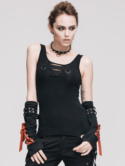 Devil Fashion Black Gothic Punk Sexy Top for Women