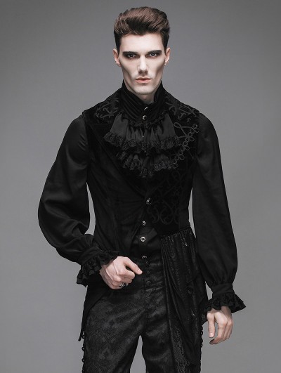 Devil Fashion Black Swallow Tail Gothic Waistcoat for Men