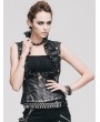 Devil Fashion Do Old Style Sliver Gothic Leather Waistcoat for Women