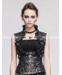 Devil Fashion Do Old Style Sliver Gothic Leather Waistcoat for Women