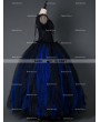 Black and Blue Gothic Corset Long Prom Gown