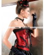 Red and Black Lace Applique Fashion Gothic Overbust Corset