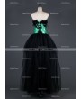 Black and Green Feather Gothic Burlesque Corset High-Low Prom Party Dress