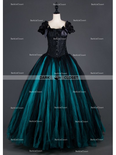 Romatic Gothic Cap Sleeves Long Prom Party Gown