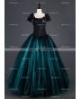 Romatic Gothic Cap Sleeves Long Prom Party Gown