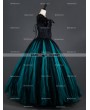 Romatic Gothic Cap Sleeves Long Prom Party Gown