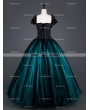 Romatic Gothic Cap Sleeves Long Prom Party Gown