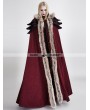 Punk Rave Red Gothic Wool Collar Long Cloak for Women