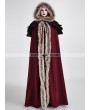 Punk Rave Red Gothic Wool Collar Long Cloak for Women