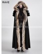 Punk Rave Black Gothic Wool Collar Long Cloak for Women