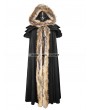 Punk Rave Black Gothic Wool Collar Long Cloak for Women