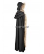 Punk Rave Black Gothic Wool Collar Long Cloak for Women