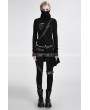 Punk Rave Black Gothic Asymmetrical Knit Punk T-Shirt for Women