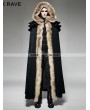 Punk Rave Black Gothic Wool Collar Long Cloak for Men