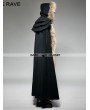 Punk Rave Black Gothic Wool Collar Long Cloak for Men