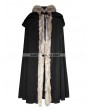 Punk Rave Black Gothic Wool Collar Long Cloak for Men