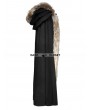 Punk Rave Black Gothic Wool Collar Long Cloak for Men