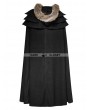 Punk Rave Black Gothic Wool Collar Long Cloak for Men