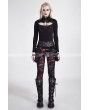 Punk Rave Red Gothic Broken Mesh Leggings 