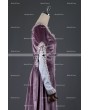 Medieval Night Elegant Purple Velvet Vintage Medieval Dress