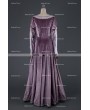 Medieval Night Elegant Purple Velvet Vintage Medieval Dress