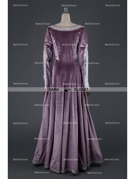 Medieval Night Elegant Purple Velvet Vintage Medieval Dress ...