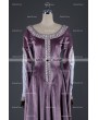 Medieval Night Elegant Purple Velvet Vintage Medieval Dress