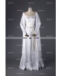 Medieval Night White Elegant Vintage Medieval Dress