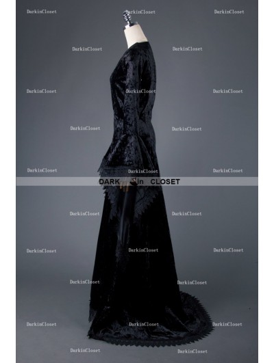 Medieval Night Black Gothic Vampire Medieval Dress - DarkinCloset.com