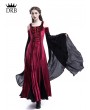 Medieval Night Wine Red Velvet Off-the-Shoulder Medieval Dress