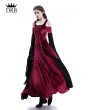 Medieval Night Wine Red Velvet Off-the-Shoulder Medieval Dress