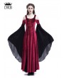 Medieval Night Wine Red Velvet Off-the-Shoulder Medieval Dress