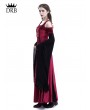 Medieval Night Wine Red Velvet Off-the-Shoulder Medieval Dress